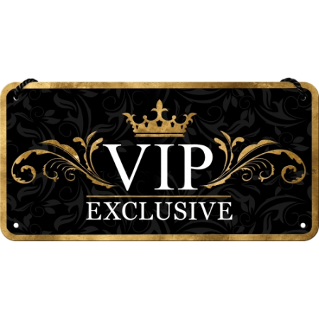 Placa metalica cu snur 10x20 VIP Exclusive - Exclusiv VIP