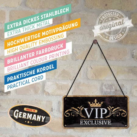Placa metalica cu snur 10x20 VIP Exclusive - Exclusiv VIP [4]