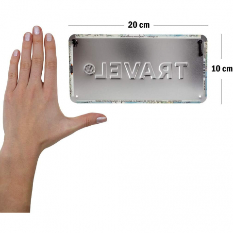 Placa metalica cu snur 10x20 Volkswagen Travel the World - Hai sa calatorim in toata lumea [1]