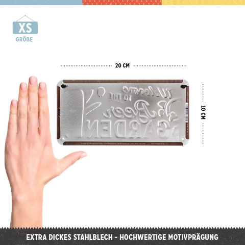 Placa metalica cu snur 10x20 Welcome to the Beer Garden - Bun venit in gradina de bere [2]
