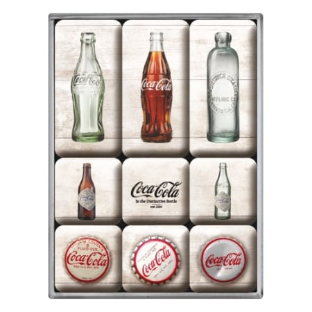 MAGNETI - Set magneti Coca-Cola Bottle Timeline - evolutia Sticlei in timp
