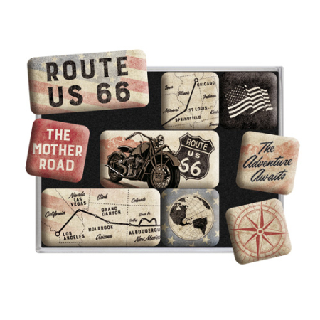 Set magneti Route 66 Bike Map - Harta si motocicleta [1]