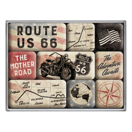 MAGNETI - Set magneti Route 66 Bike Map - Harta si motocicleta