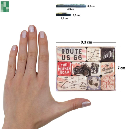 Set magneti Route 66 Bike Map - Harta si motocicleta [2]