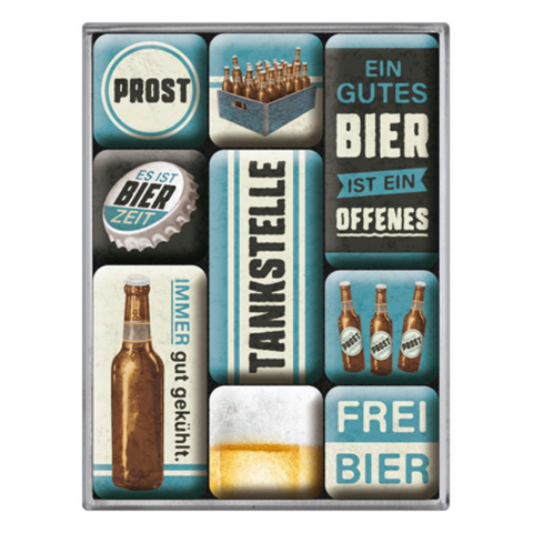 MAGNETI - Set magneti Tankstelle Bier - Bere de Benzinarie
