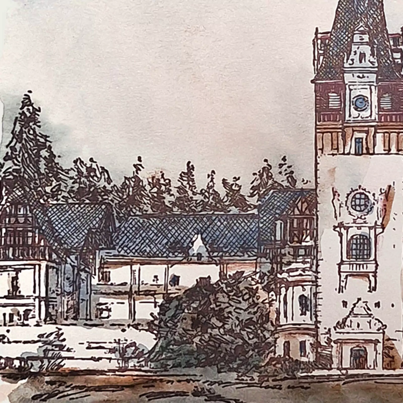 Castelul Peleș - gravură [3]