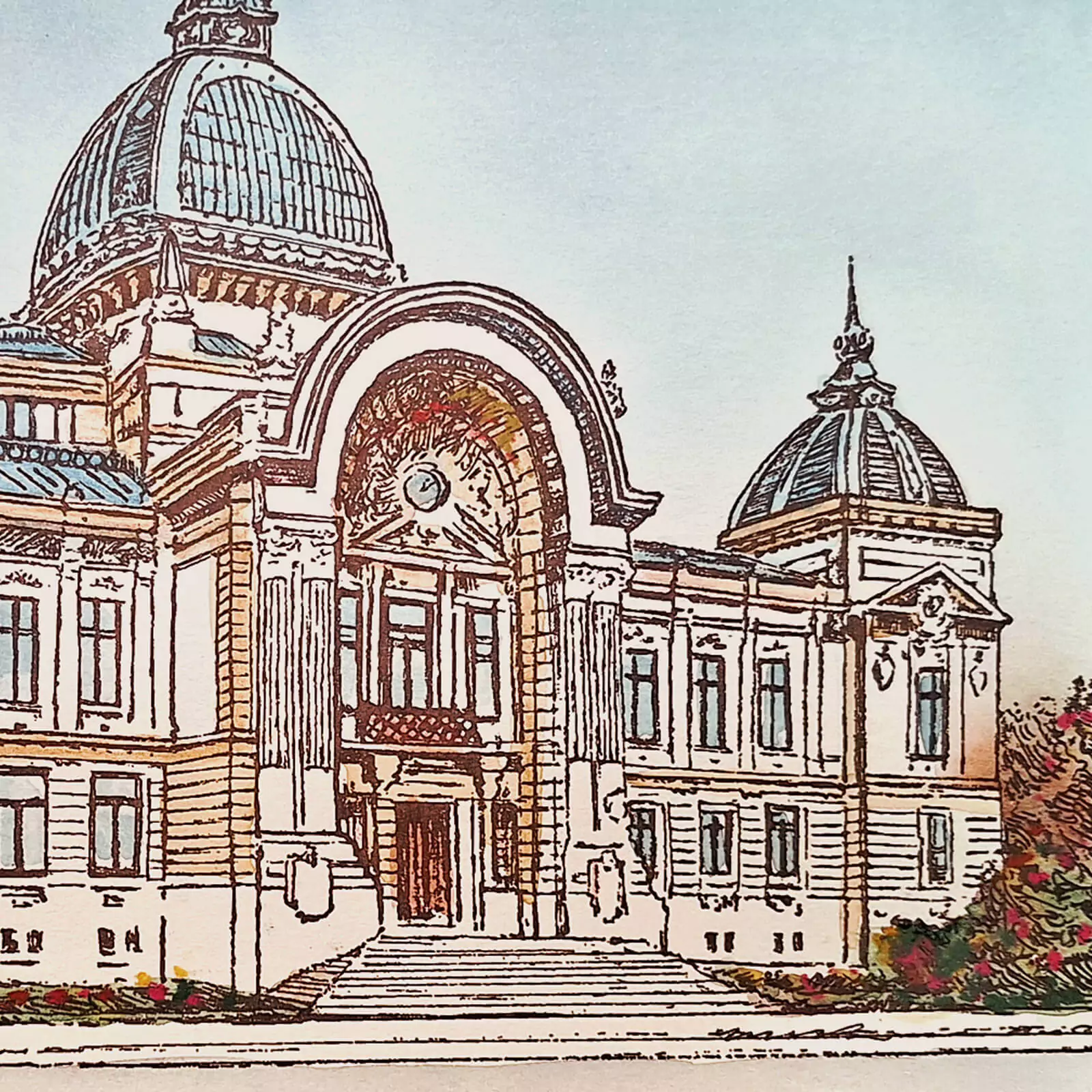 Palatul C.E.C. București - gravură [4]