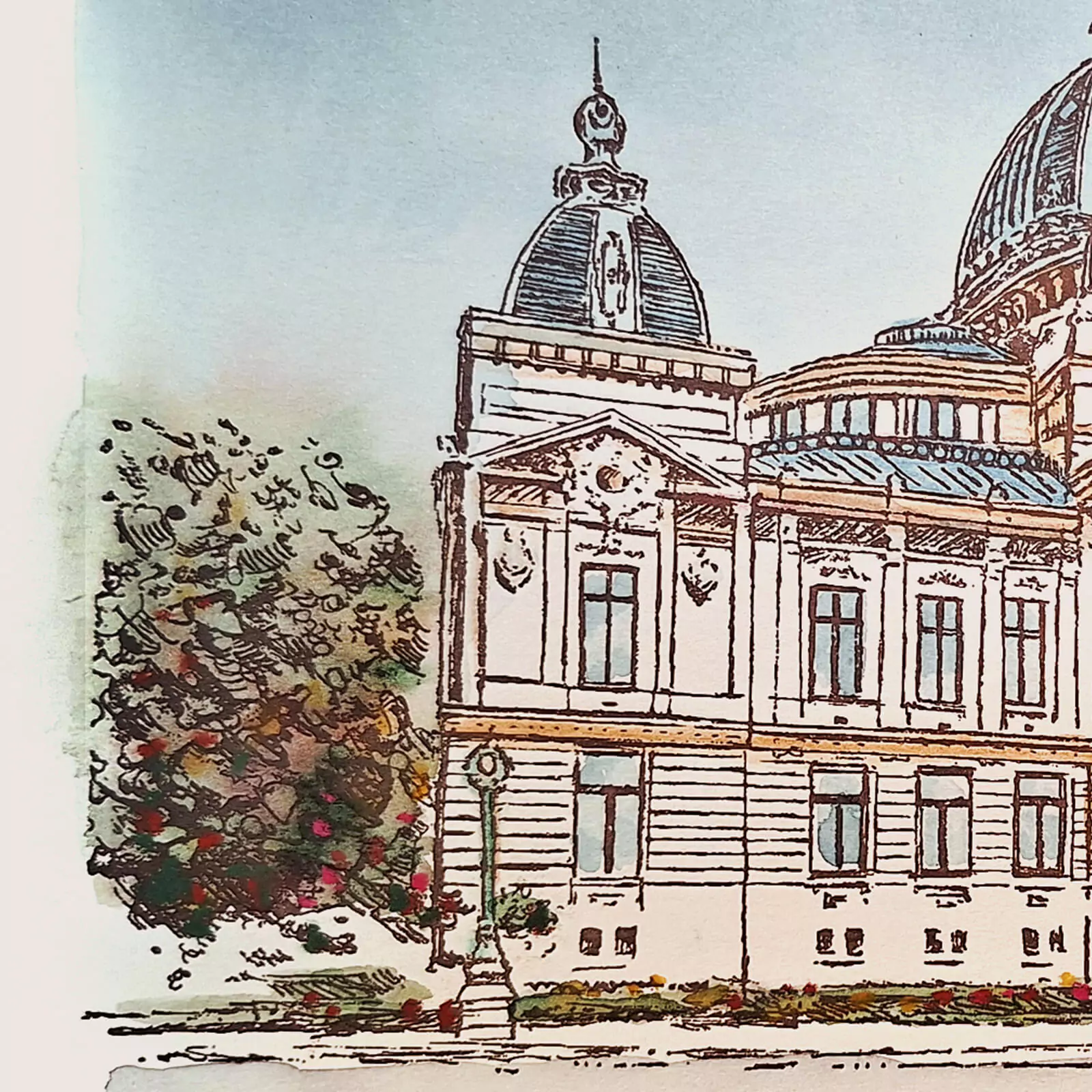 Palatul C.E.C. București - gravură [3]
