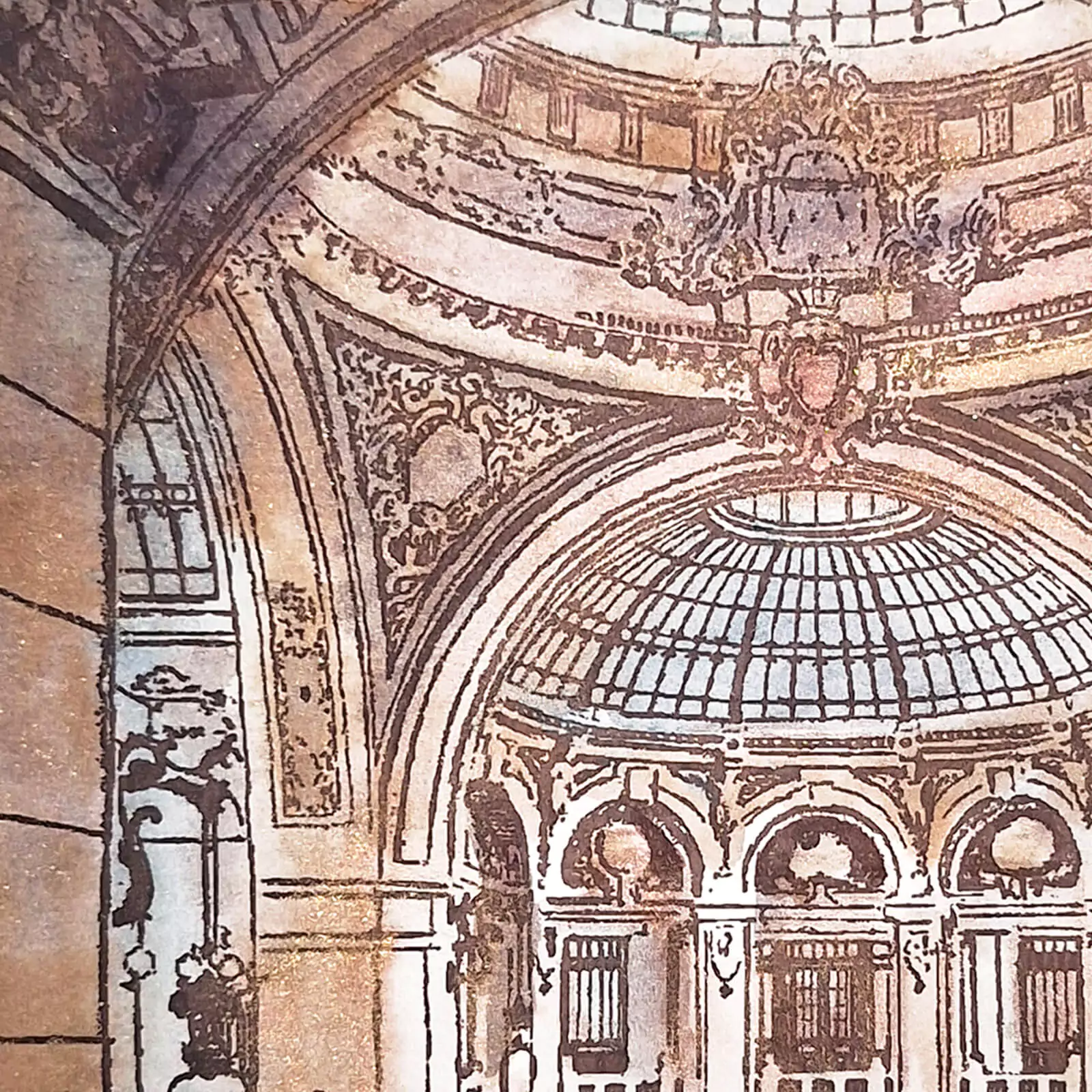 Palatul C.E.C. interior - gravură [4]
