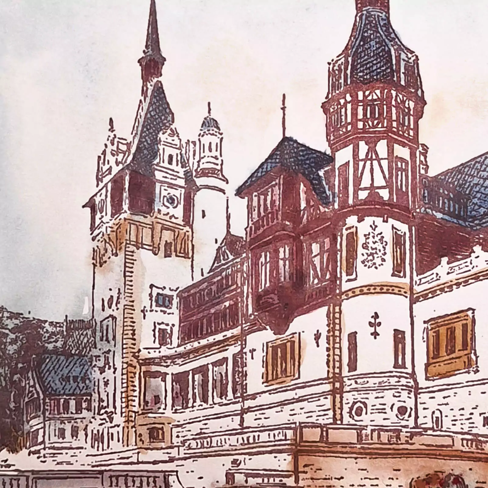 Peleș Sinaia - gravură [4]