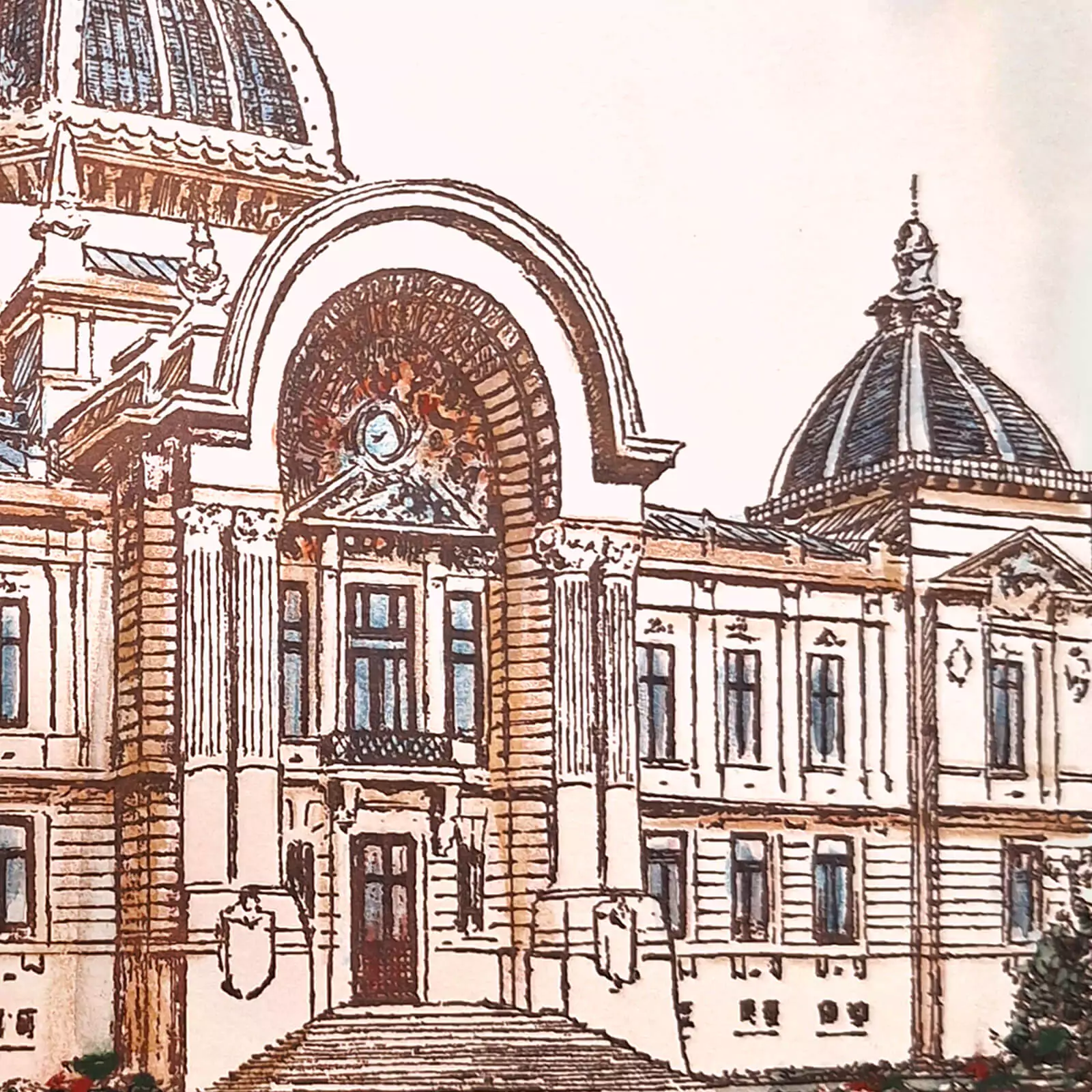 Palatul C.E.C. - gravură [3]