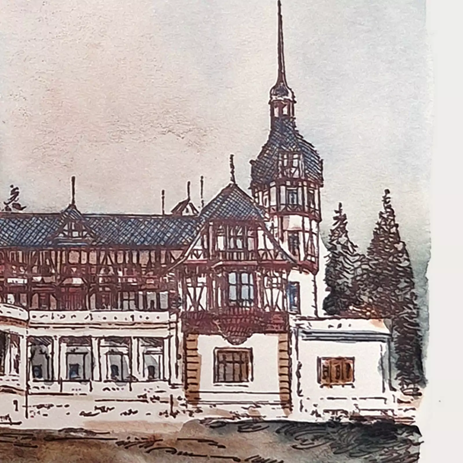 Castelul Peleș - gravură [1]