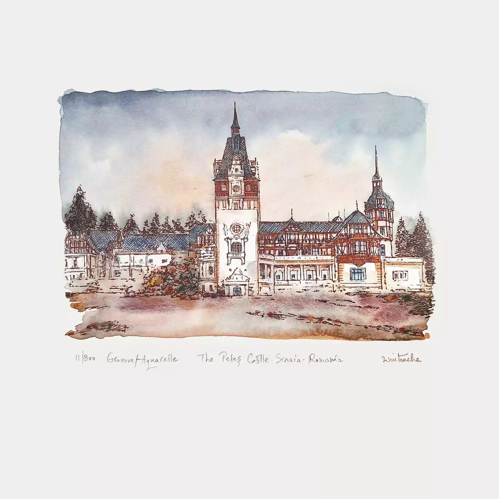 Castelul Peleș - Sinaia - gravură [1]