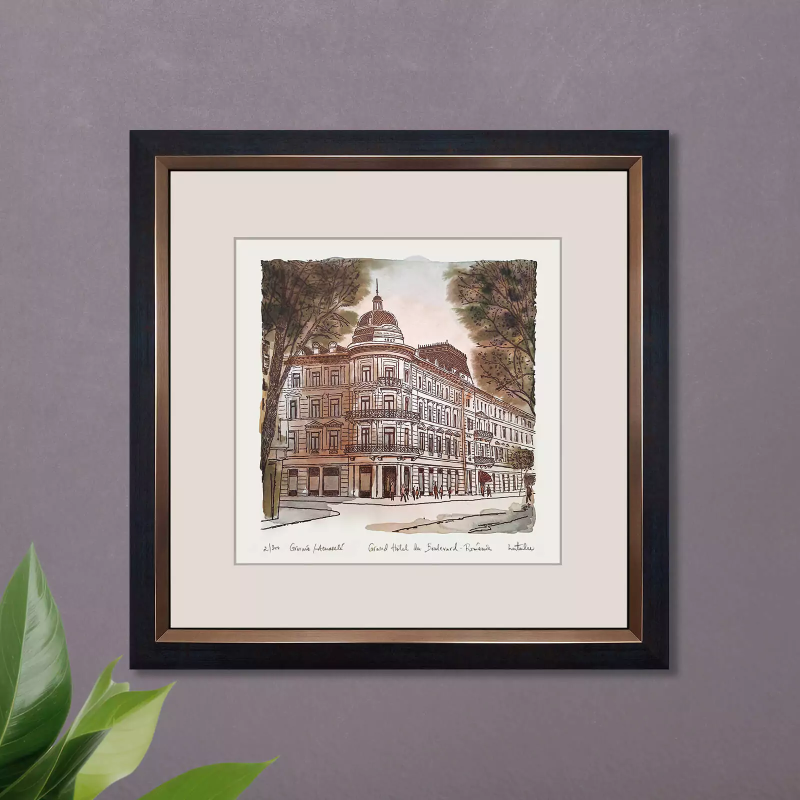 Gravuri Monumente Istorice București - Grand Hotel du Boulevard - gravură