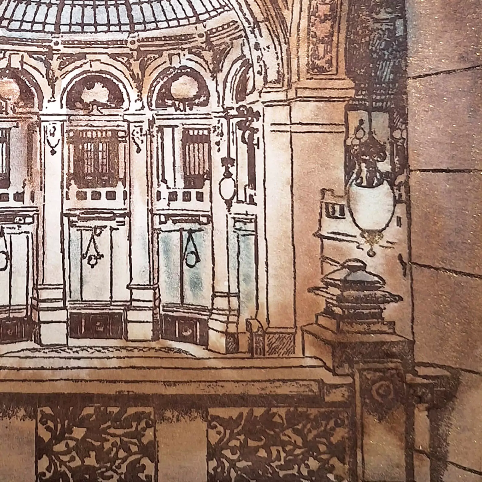 Palatul C.E.C. interior - gravură [2]