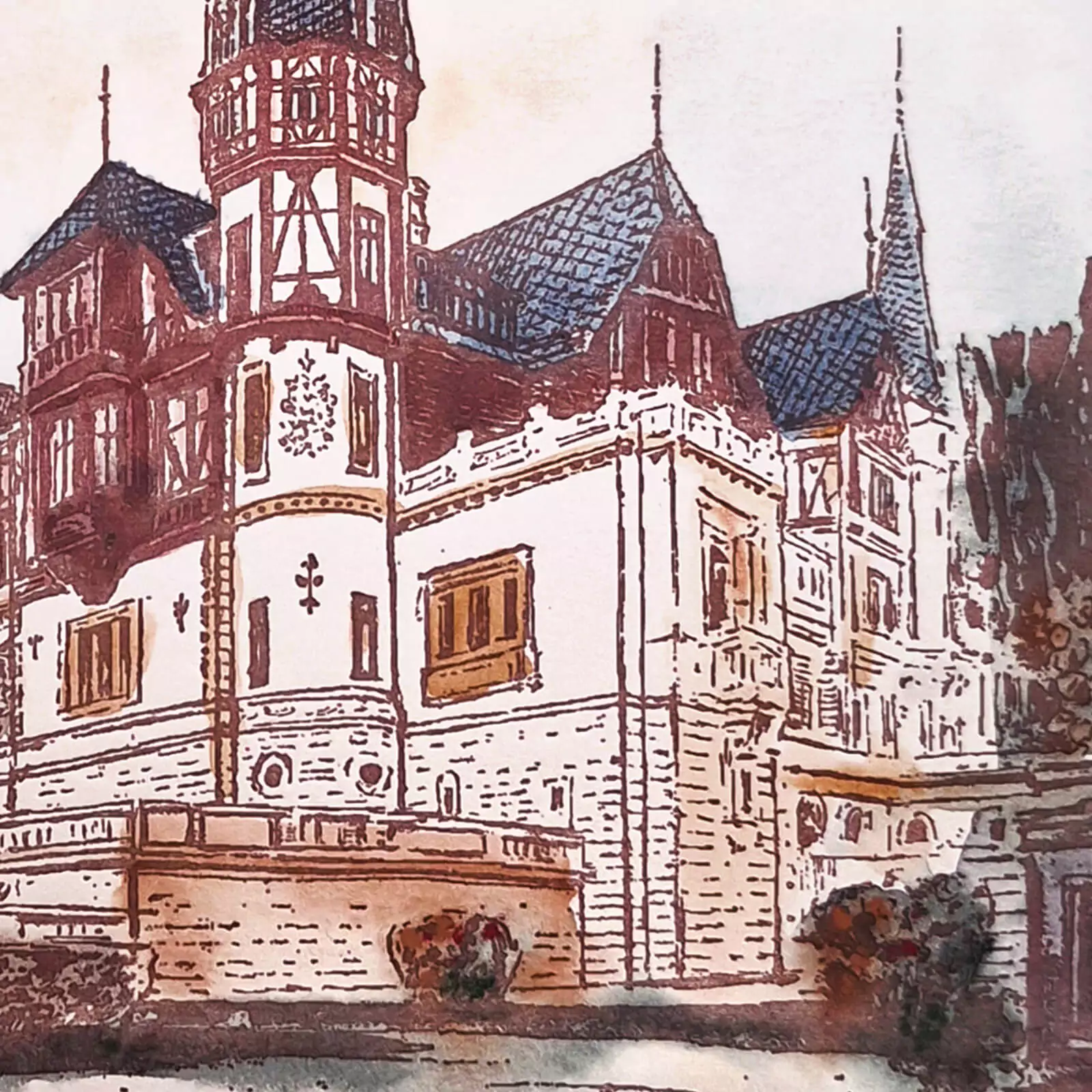Peleș Sinaia - gravură [2]