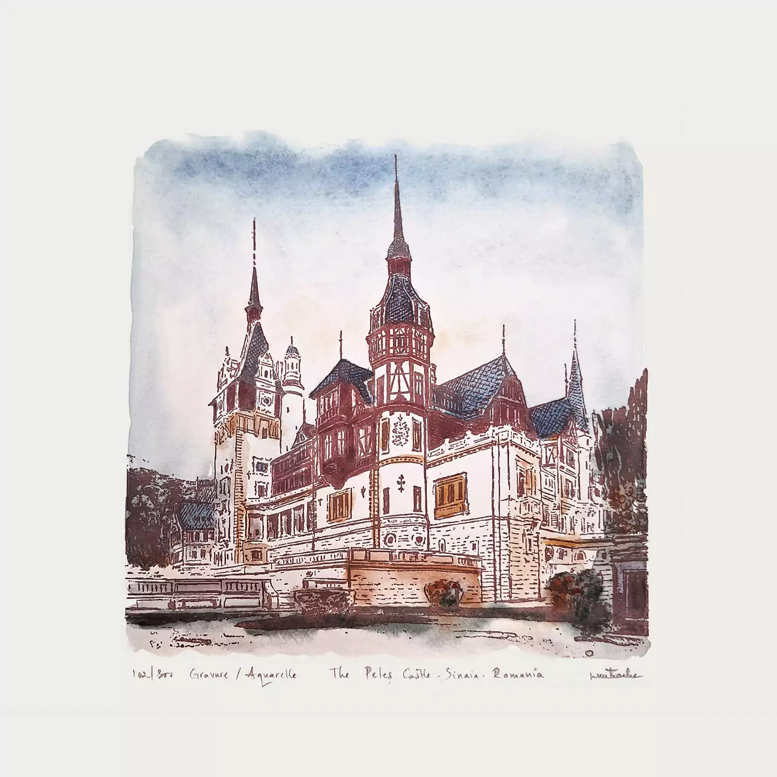 Peleș Sinaia - gravură [1]
