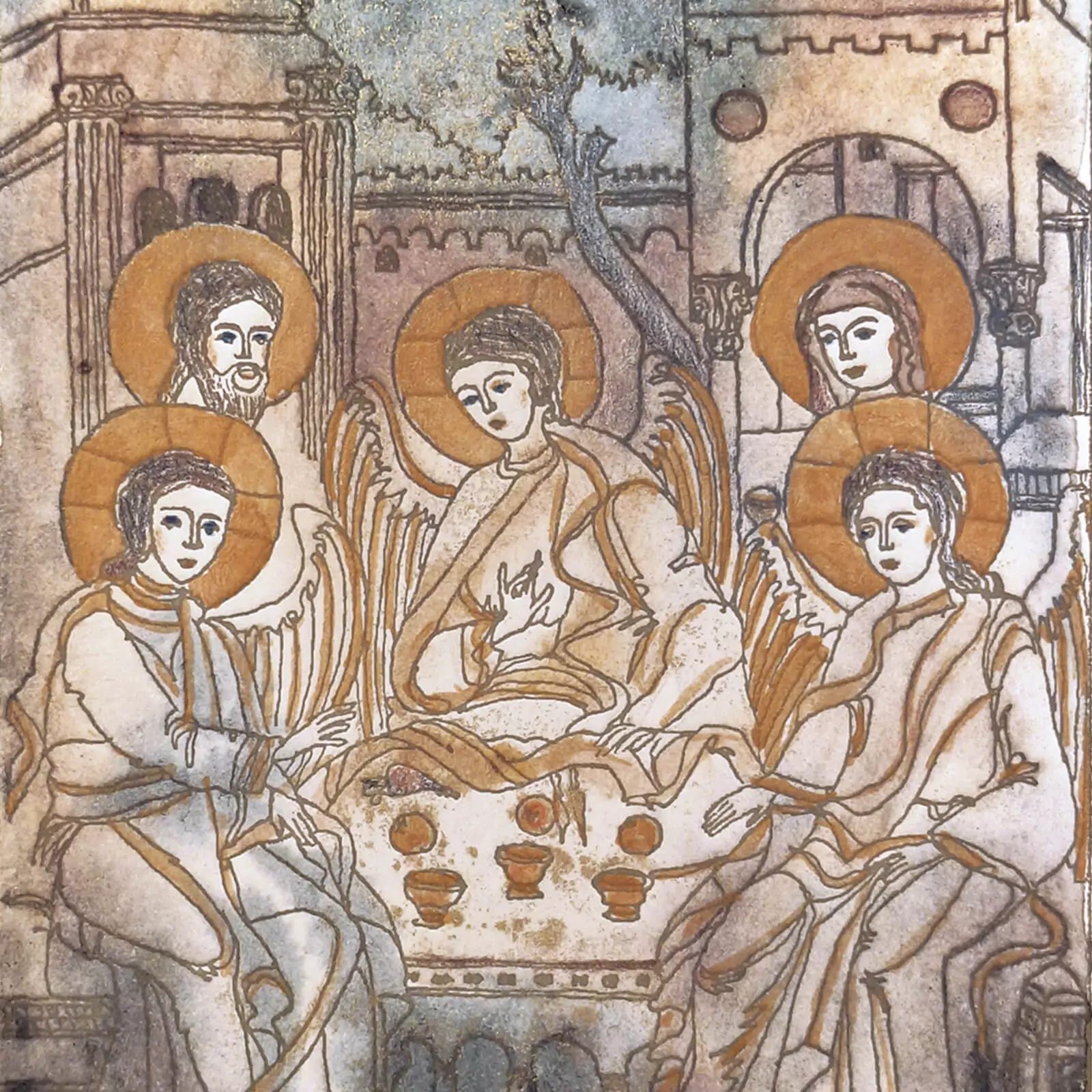 Icoană ortodoxă Sfânta Treime Filoxenia [2]