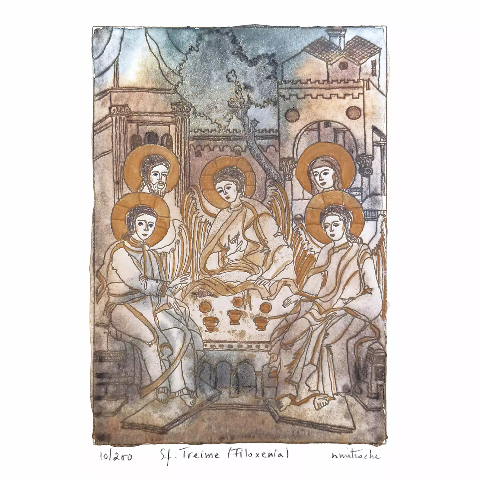 Icoană ortodoxă Sfânta Treime Filoxenia [1]