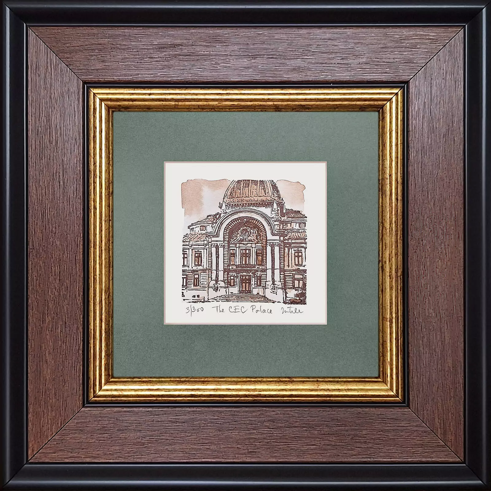 Gravuri Monumente Istorice București - Suvenir Palatul C.E.C.