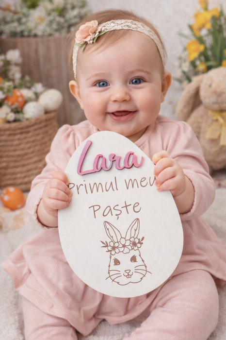 Decorațiune Personalizată „Primul Meu Paște” – Amintire Unică pentru Fetița Ta! [2]