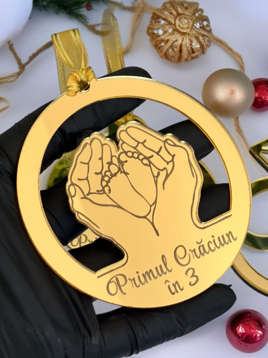 Glob Plexiglas Personalizat „Primul Crăciun în 3” [1]