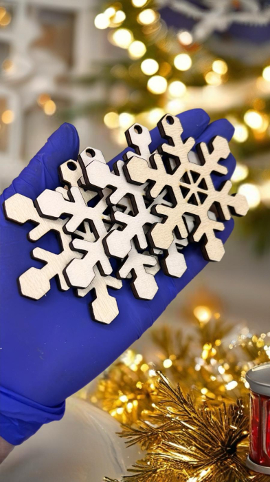 Globuri Blank Fulgi de Nea din Lemn – Bază pentru Decorațiuni Handmade [1]