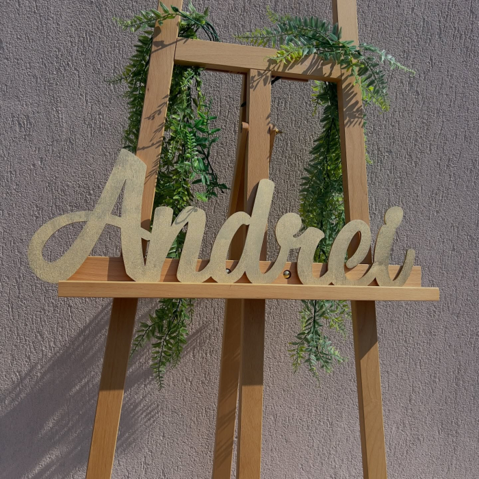 Nume din lemn personalizate pentru panouri foto și baloane - Pret 1 NUME [7]