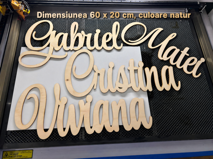 Nume din lemn personalizate pentru panouri foto și baloane - Pret 1 NUME [3]