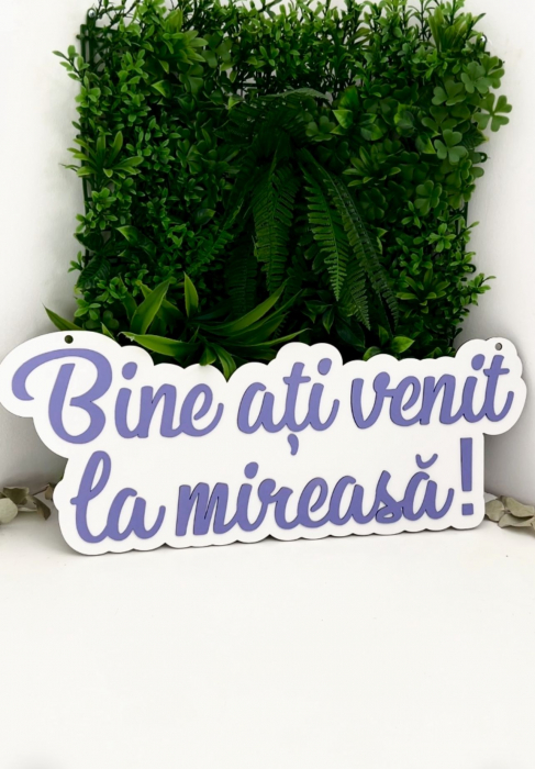 Panou decorativ „Bine ați venit la mireasă, mire sau nași!” – Decor nuntă elegant [6]