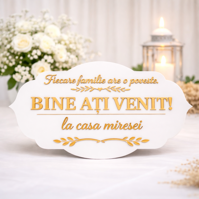 Panou intampinare casa mirelui personalizat 60x35 cm bine ati venit nunta [2]