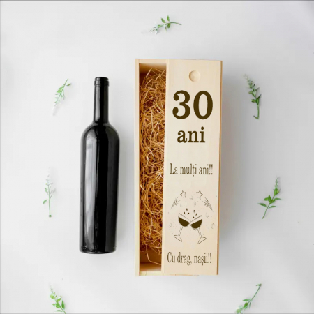 Cutie de vin - Cutie de vin personalizata - La multi ani 30 ani