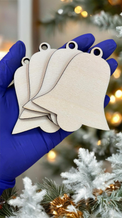 Globuri Crăciun - Globuri Blank Clopot din Lemn – Bază pentru Decorațiuni Handmade