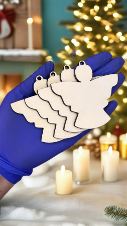Globuri Crăciun - Globuri Blank Îngeraș din Lemn – Bază pentru Decorațiuni Handmade