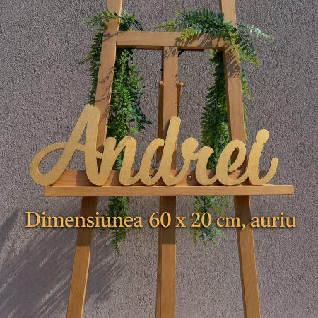 Nume din lemn personalizate pentru panouri foto și baloane - Pret 1 NUME [3]