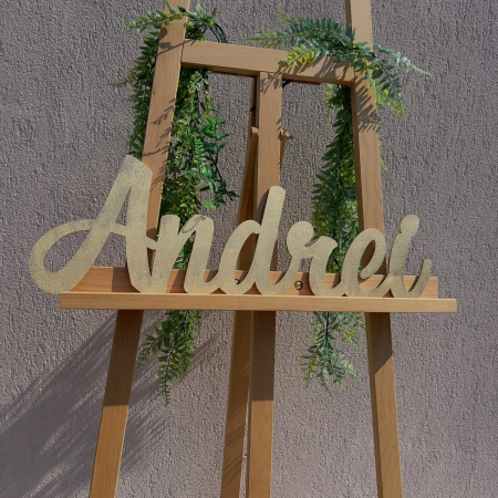 Nume din lemn personalizate pentru panouri foto și baloane - Pret 1 NUME [6]