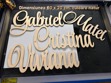 Nume din lemn personalizate pentru panouri foto și baloane - Pret 1 NUME [2]