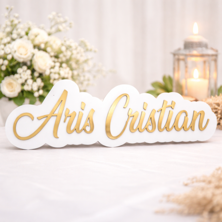 Nunta/Botez - Nume dublat decorativ – Accentul perfect pentru photo corner!
