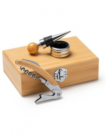 Set 3 accesorii de vin in cutie de lemn [0]
