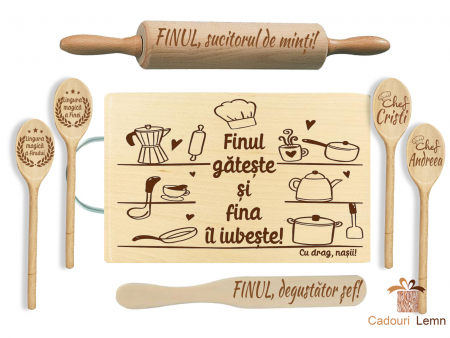 Seturi bucătărie - Set cadou Finul gateste si fina il iubeste