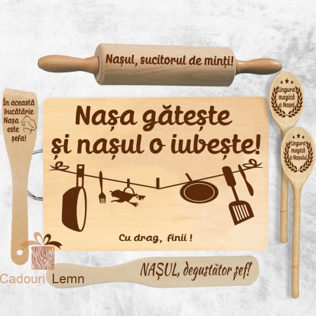 Seturi bucătărie - Set cadou Nasa gateste si nasul o iubeste