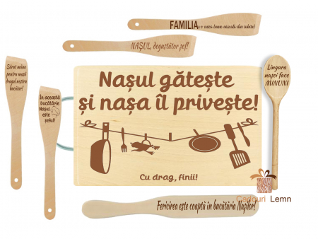 Seturi bucătărie - Set cadou Nasul gateste si nasa il iubeste