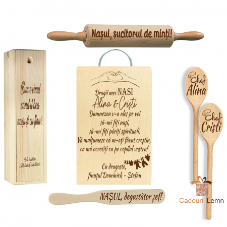 Cadouri Nasi - Set Cadou Personalizat pentru Nași de Botez