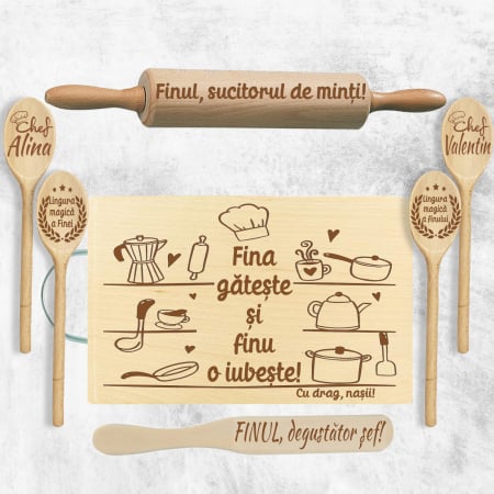 Cadouri Fini - Set cadou Fini „Fina gătește și finul o iubește”
