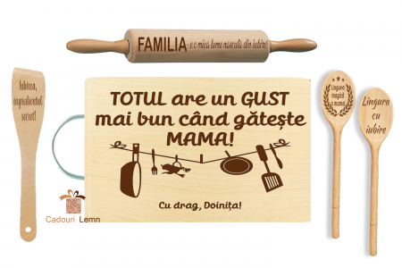 Seturi bucătărie - Set cadou Totul are un gust mai bun cand gateste mama