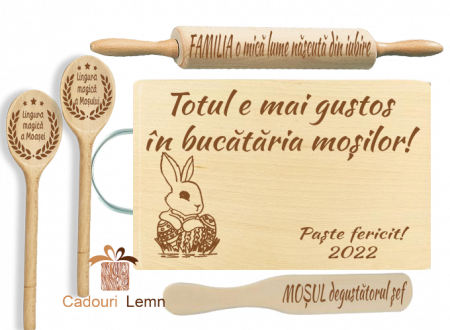 Cadouri Paște - Set Cadou Moși Paște – Personalizat din Lemn pentru Sărbători!