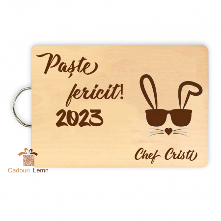 Cadouri Paște - Tocător personalizat „Paste Fericit 2025” - Chef Cristi