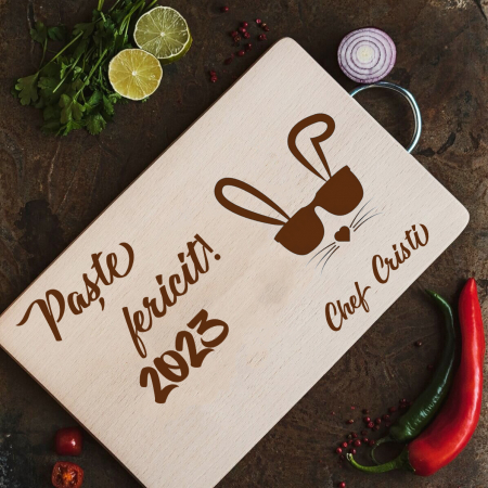 Tocător personalizat „Paste Fericit 2025” - Chef Cristi [1]