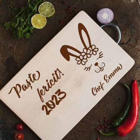 Tocător Paște Fericit 2025 pentru Fetițe – Cadou Personalizat de Paște! - Chef Emma [1]