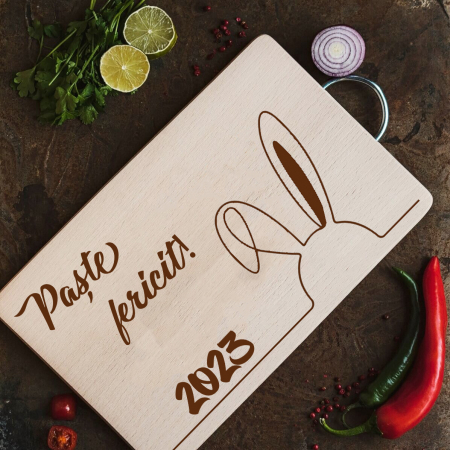 Tocător Personalizat „Paște Fericit 2025” – Cadou unic pentru bucătărie [1]